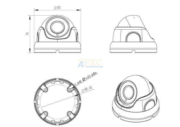 ATEC-H2D-324 HD-видеокамера, 2 (5)Мп, белый